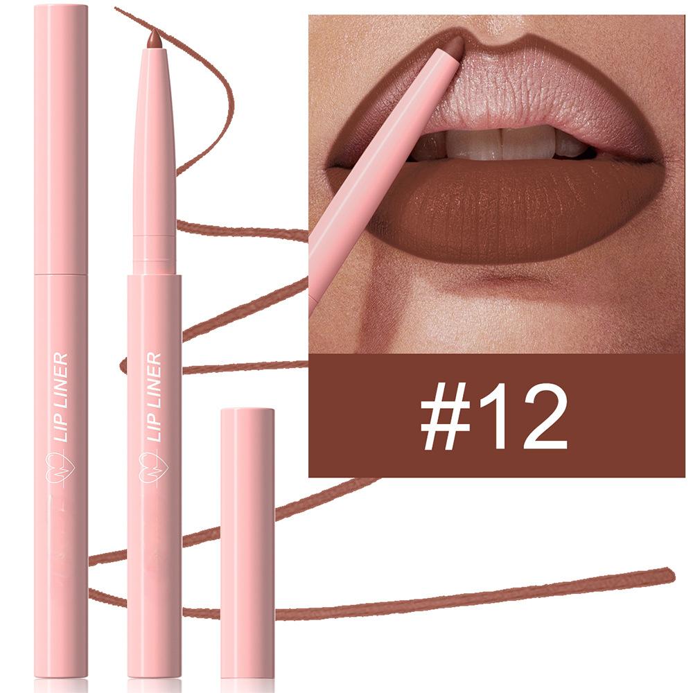 Nude Tapered Lip Liner Pencil Matte Creamy Plumping Lip Stain Waterproof Natural Nude Brown Slim Lips Liner Make Up Long-Lasting