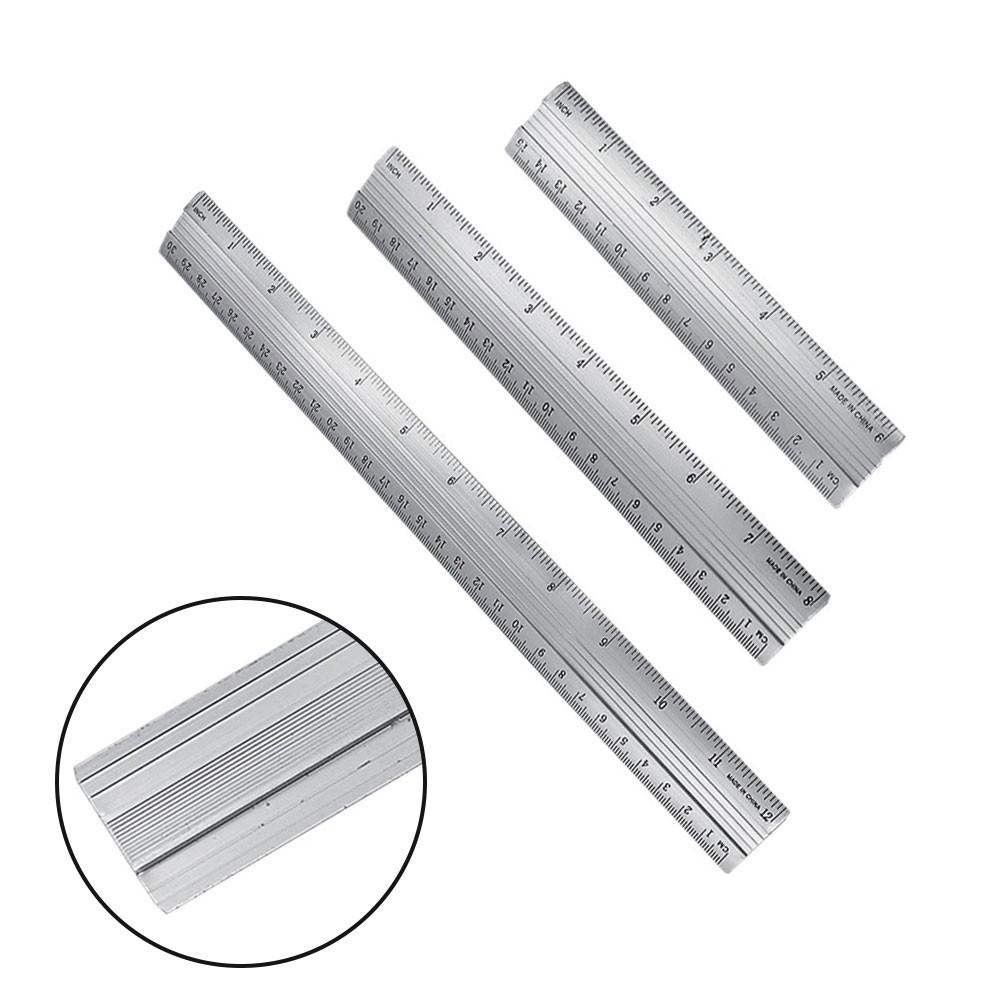 Ruler Aluminum Alloy Dual Scale Straight Ruler 1Pc