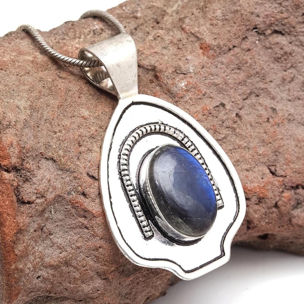 Серебряное ожерелье с гранатом и драгоценными камнями, лабрадоритом, ювелирные изделия ручной работы