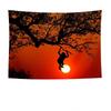 Tree Shadows at Sunset Wall Hanging  Romantic Landscape Decorative Wall Tapestry