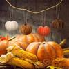 Artificial Velvet Pumpkin Decoration Foam Faux Flocked Pumpkin for Fall Harvest Party Thanksgiving Halloween Home Table Centerpiece