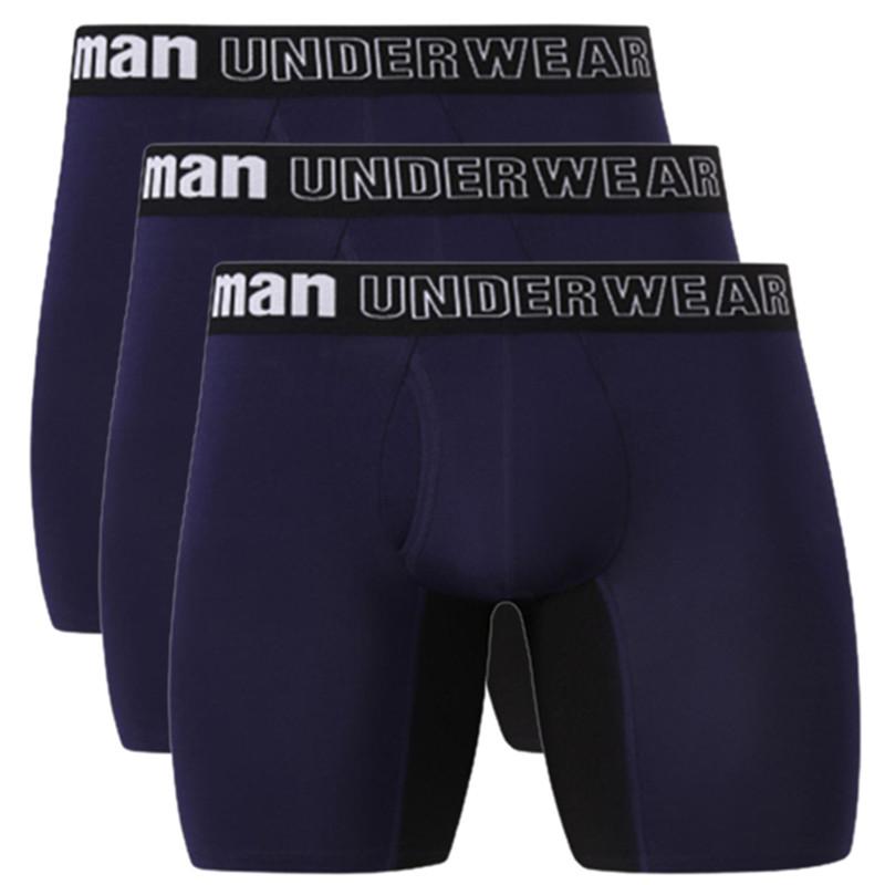 Нижнее белье из 3 предметов, мужские трусы, открывающиеся трусы, дышащие трусы-боксеры, большой размер M-7XL