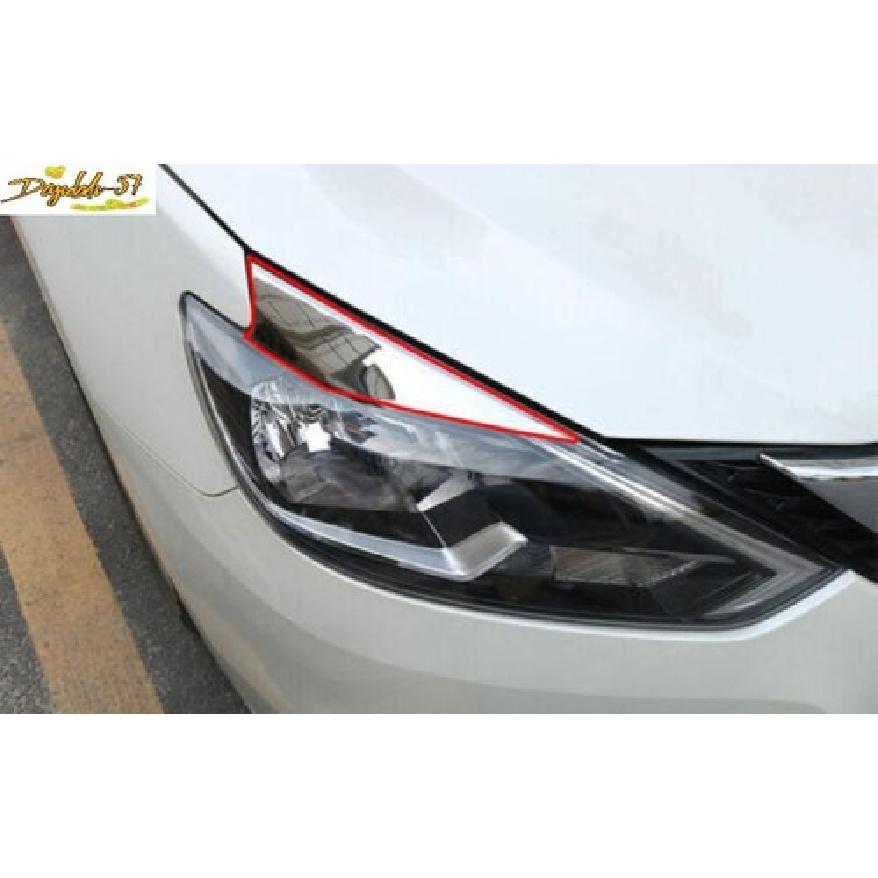 Для Nissan Sentra Sylphy 2016-2024 2 шт. Хромированные накладки на полоски передних фар