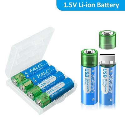 Литий-ионная аккумуляторная батарея AA 1,5 В, 3000 мВтч через USB, литий-ионная батарея AA 1,5 В для игрушечных часов с мышью