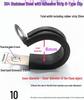 Stainless Steel R-Type Clamp with Rubber Strip for Pipes and Wires, 6.4mm Hole