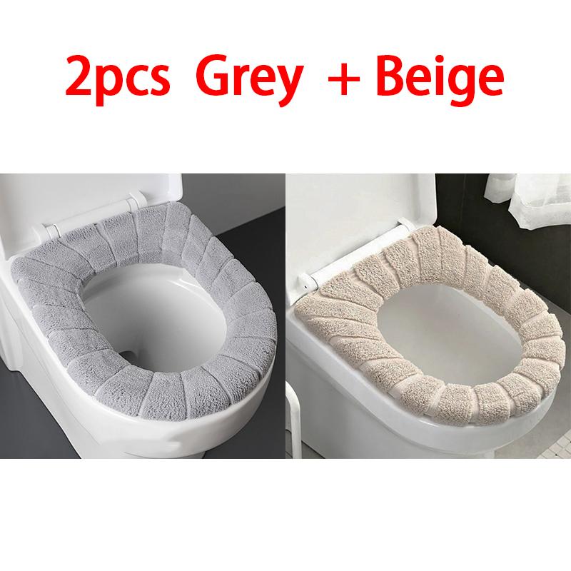 Toilet Seat Cushion Winter Warm Seat Cover Washable Universal Toilet Seat Cover Bathroom Toilet Lid Cover Accessories MTGT01