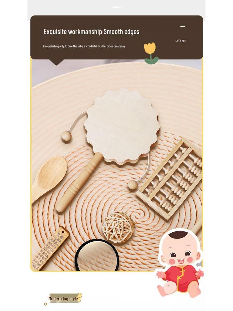 Solid Wood First Birthday Set for Boys & Girls: Complete Decoration Props