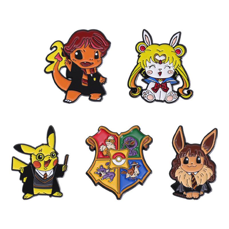 Милый значок с мультяшным персонажем и очаровательным дизайном маленького огненного дракона для модных любителей брошей