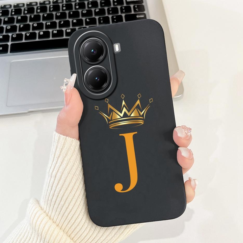 Чехол для Xiaomi Poco X7 Pro 5G, Роскошный чехол с буквами от A до Z, Ударопрочный мягкий ТПУ чехол для телефона для Xiaomi Poco X7 PocoX7 Pro, Чехлы Сумки