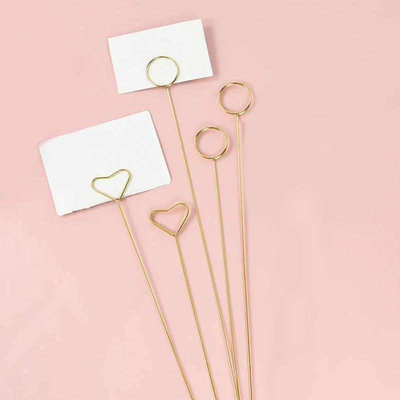 20Pcs Greeting Card Holder School Event Wire Card Holder Durable Photo Stick Holder Party Floral Card Holder Office Party Wedding