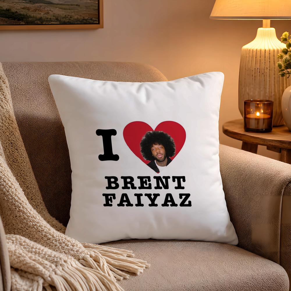 Chill RNB Singer BBrent Faiyaz Pillow Case Soft Plush Cushion Cover Double Print and Invisible Zipper for Sofa Home Car Use