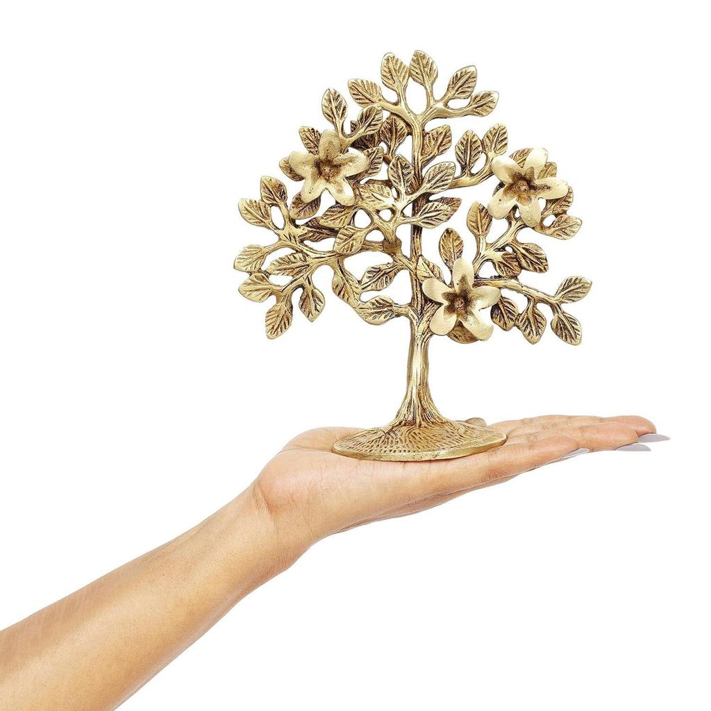 Showpiece (7.5 Inches) Trees of Life - Home Decor - Gift for Good Luck Vastu and Fengshui - Best In Living Room Table Decoration with Antique Polish