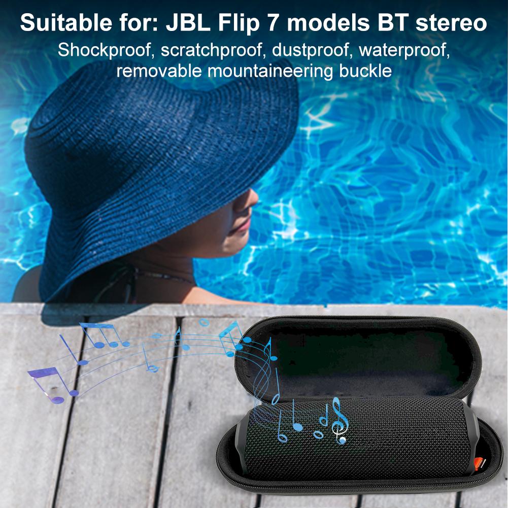 Жесткий чехол для переноски для колонки JBL Flip 7 Защитный дорожный чехол Водонепроницаемый жесткий дорожный чехол Ударопрочная сумка для беспроводной колонки