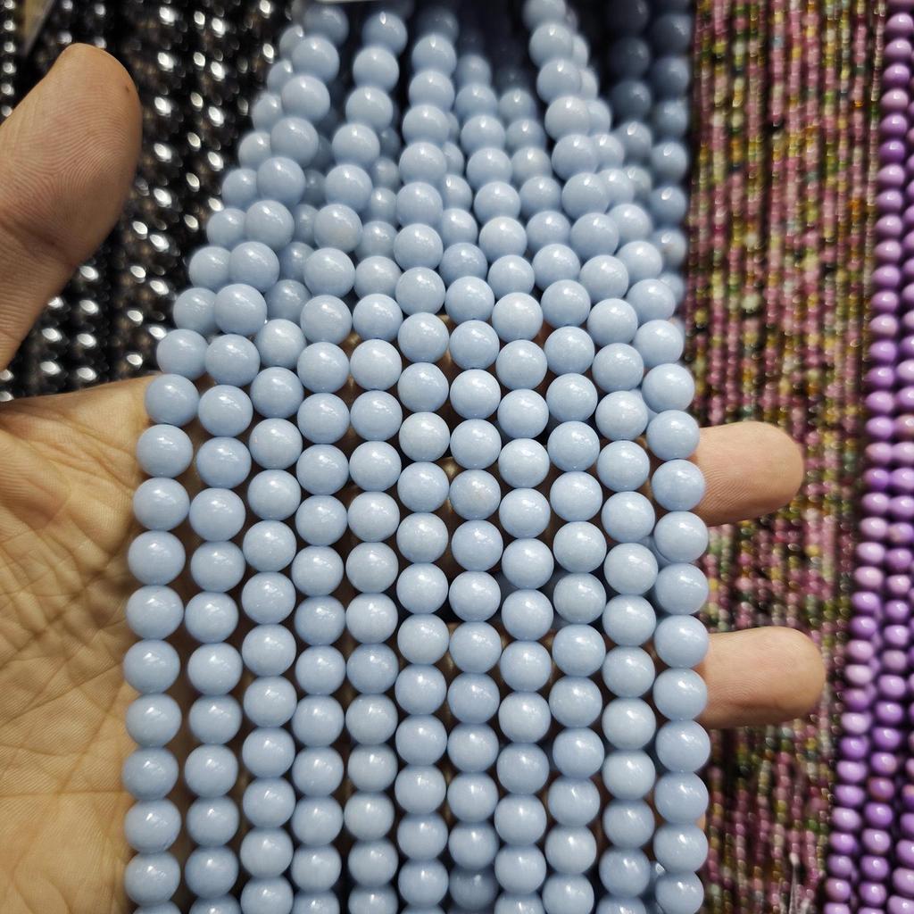 Серия «Синий» Бусины из натурального камня Аквамарин и Голубой кружевной агат для изготовления украшений своими руками