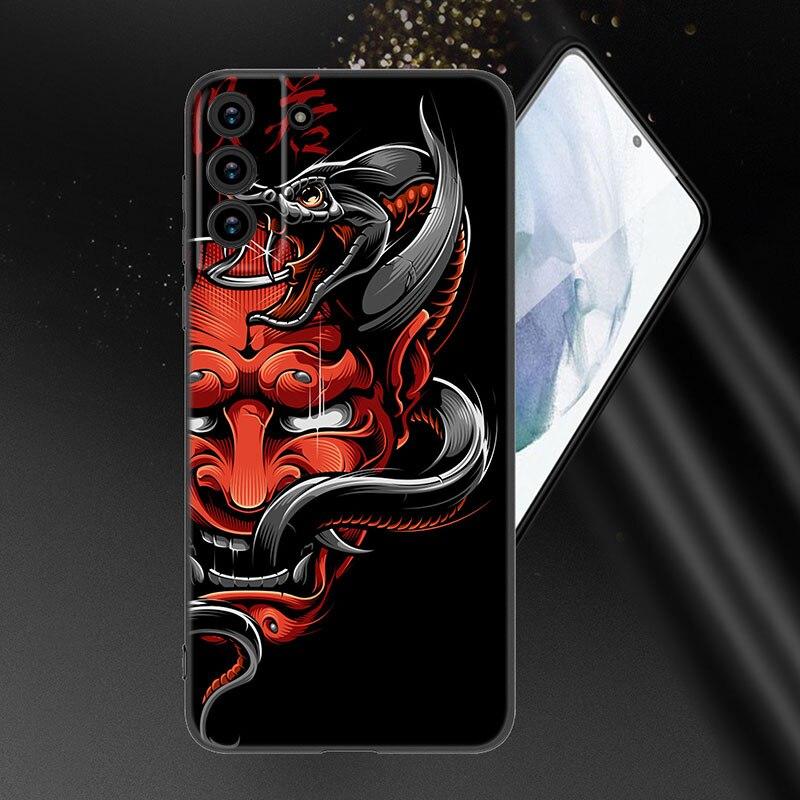 Модный чехол для телефона Samurai Demon для Samsung Galaxy S20 S21 FE S22 Ultra S10 Lite S10E S9 S8 Plus S7 Edge, мягкий черный чехол из ТПУ