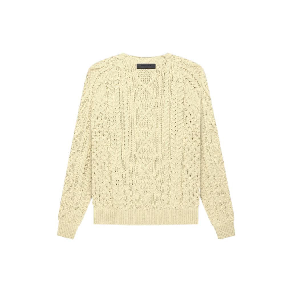 Fear of God Essentials FW22 Свитер с круглым вырезом косой вязки Топы унисекс Канареечно-желтый FOG-FW22-403