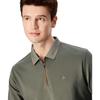 FIRS [Zipper Placket] Men's Long-Sleeve T-Shirt, Spring And Autumn Business Casual, Turn-Down Collar, Solid Color Top, Comfortable Cotton Menswear