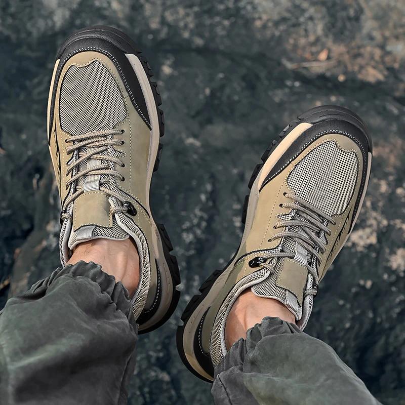 Мужская повседневная обувь Натуральная кожа Уличная Удобная Высокое качество Мужская обувь Cassis Anke Нескользящая Жирная Тренд Обувь для скалолазания Мужская