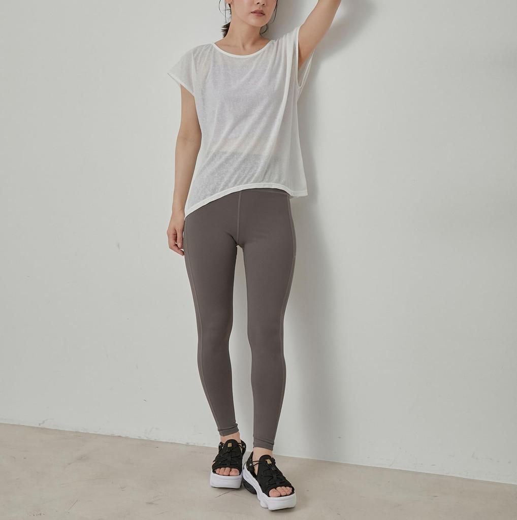 Nergy Bra Top Dry Sheer Layered Bra White Main T-shirt & [Amphibious & Touch] Set T-shirt & Top, Women's, (10)