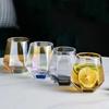 320ml 11oz Creative Stylish Whiskey Glass Colorful Juice Tea Beverage Cups Household Hexagonal Glass Cup Cocktail Brandy Glasses