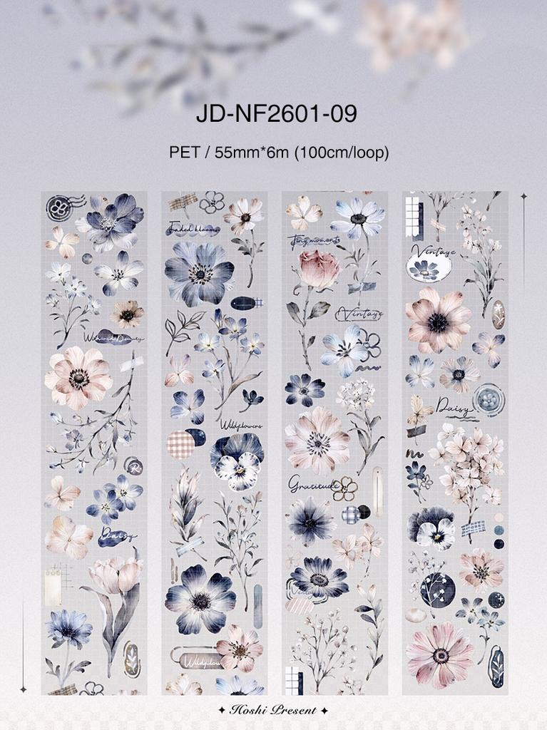 JIANWU 55mm*6m Vintage Plant Flower Landscape Material Collage Scrapbooking PET Tape Creative DIY Journal Stationery