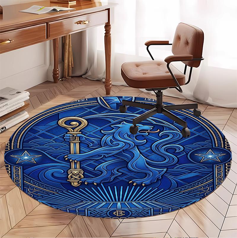Chelsea Football Club Pattern Round Rug, Indoor/Outdoor Mat, for Picnic, Gameroom, Bedroom, Office, Living Room, Home Decor Carpet, Birthday Gift