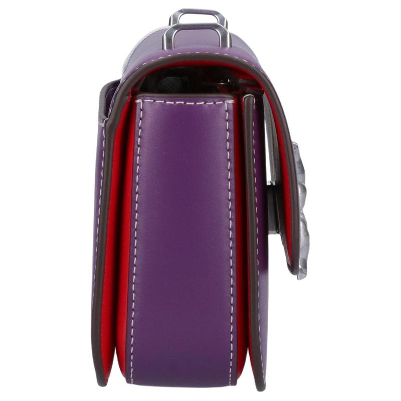 TORY BURCH Eleanor silver hardware simple design leather baguette bag box bag shoulder bag women's purple 143303-500