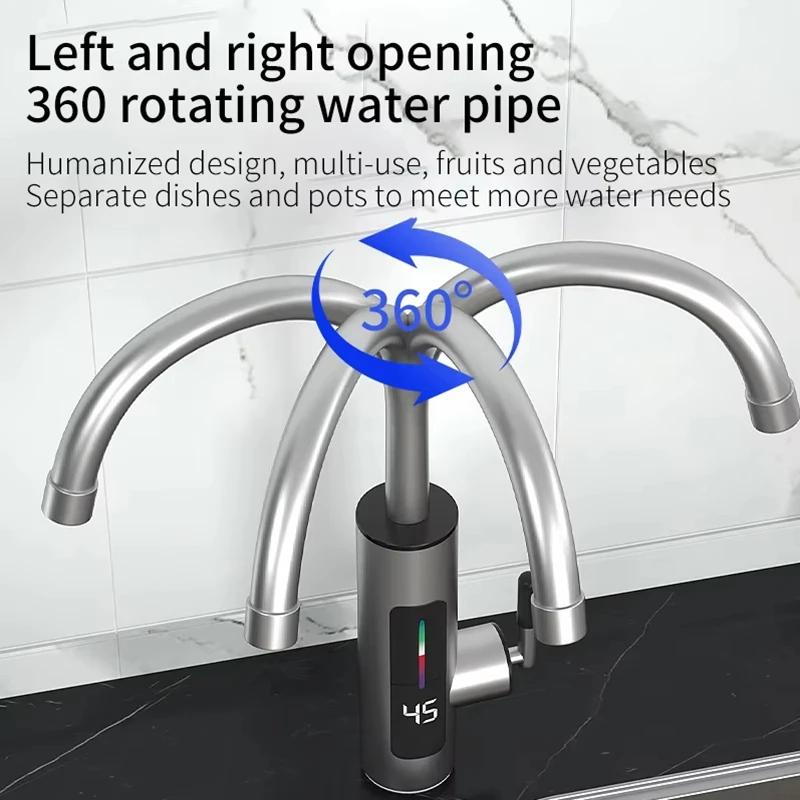 3000 Вт 220 В Электрический кухонный водонагреватель кран из нержавеющей стали светодиодный цифровой мгновенный кран для горячей воды нагреватель холодного отопления кран