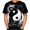 2025 New 3D Printing Fashion Gossip Tai Chi Yin Yang Men's T-shirt Dragon Print Unisex Street Cool Short Sleeve