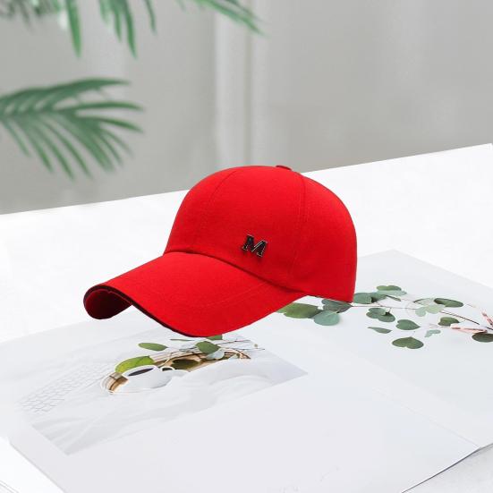 Baseball Hat Adjustable Extended Brim M Letter Decoration Sun Protection Sports Hat Summer Sports Supply