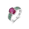 Beautiful Precious Natural Rubies Paired with Green Emerald Rings Luxury Weddings & Anniversaries Gift for Women