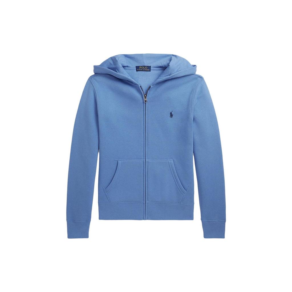 Polo Ralph Lauren Solid Color Zip-Up Hoodie Long Sleeve Kids Hoodies Blue 323799360-040