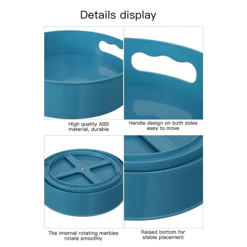 Пластиковый поворотный поднос для хранения фруктовых закусок, сушеных овощей, многофункциональный настольный органайзер, вращающийся на 360°, для хранения домашних кухонных принадлежностей