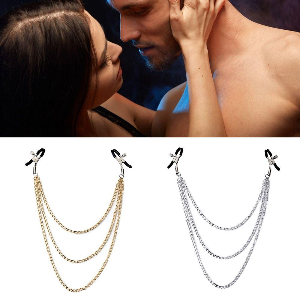 Body Jewelry Non Piercing with Body Chains Non-Piercing Fake Nipple Rings Nipple Clamps Clips