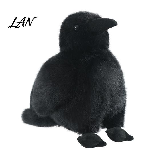 Cuddly Animal Toy for Kids Realistic Plush Crow Toy, Soft Stuffed Bird Cute Halloween Simulation Figurine Black Raven Doll Kids, Holiday Party