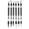 6Pcs Piston Fill Design Water Brush Pen White /Brown Brush Calligraphy Water Pen  Brush Practice