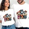 D06-73 MINISO 2026 Лето Высококачественная Печатная Чистохлопковая Мужская и Женская Футболка с Коротким Рукавом и Круглым Вырезом в Стиле Плеча для Пары