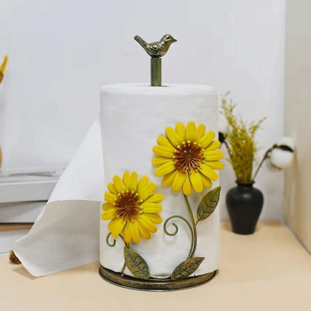 Anti-Skid Flower Shaped Tissue Holder Freestanding Paper Towel Rack Dining Table