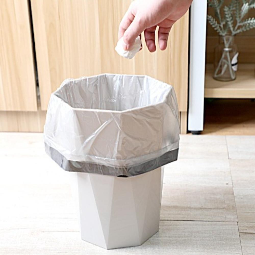 4Rolls PE Material Garbage Bags Odor-Control Rubbish Bags Portable Drawstring Trash Bags Bathroom