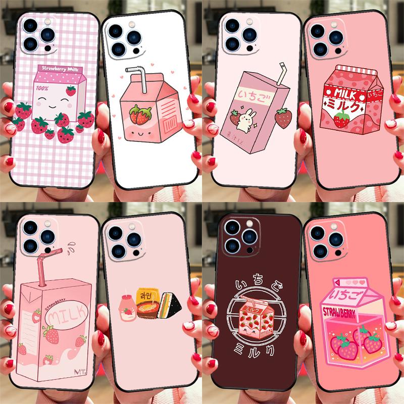 Милая коробка с клубничным молоком для Huawei Nova 5T 10 9 SE 7i 8i 11i 12i Y73 Y90 Y70 Y72 Y61 Y91 P60 Pro P30 P40 Lite Чехол