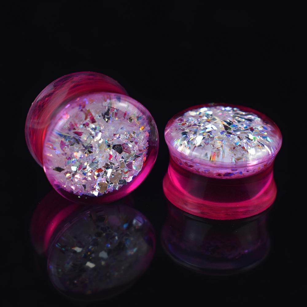 2 шт. 8-50 мм блестящие блестки ушные вкладыши туннели калибры расширитель для ушей растяжитель украшения для тела для женщин мужчин