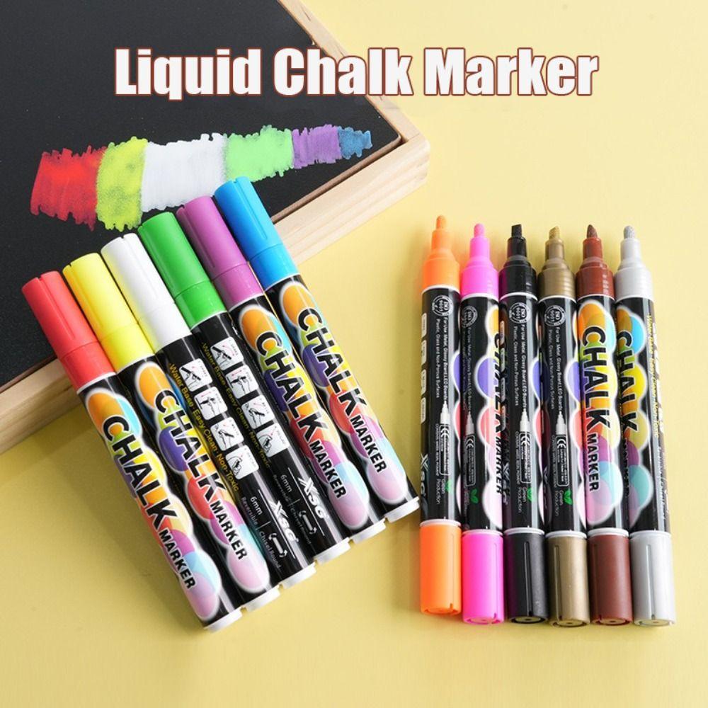 Multicolour Liquid Chalk Marker Erasable Fluorescent Pen Portable Kids Art Pen Ceramics