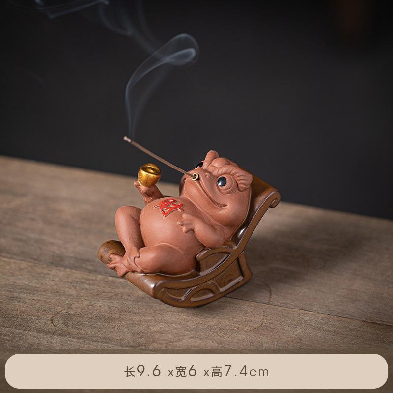 Golden Toad Tea Pet Decoration Attracting Wealth Toad Creative Tea Ceremony Accessories Tea Table Fragrance Insertion Decoration