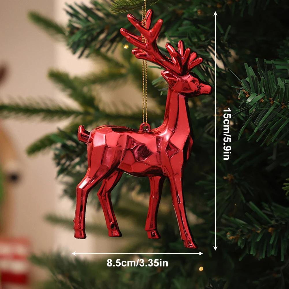 Festive Holiday Reindeer Snowflake Ballet Pendant Hanging from Xmas Tree for Christmas Red Party Decorations