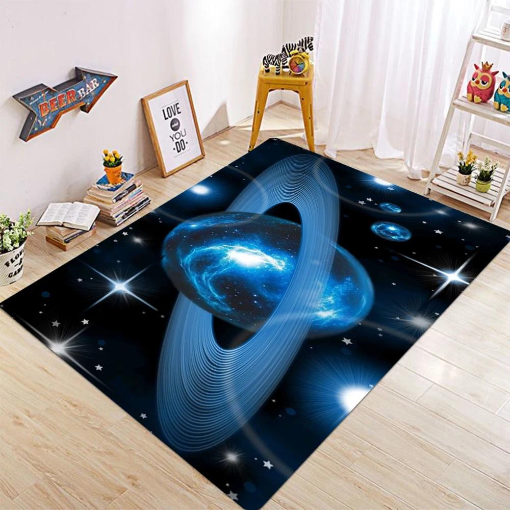 3D Вселенная Космос Галактика Планета Звезда Ковер Коврик для Дома Гостиной Спальни Дивана Придверный Коврик Декор, Детский Ковер Нескользящий Напольный Коврик
