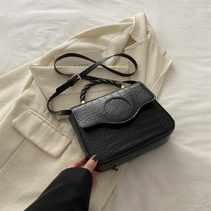 Fashionable Solid Color Bag for Women's New Winter Diamond Candy Color Hand-held One-shoulder Crossbody Bag Simple Small Square Bag