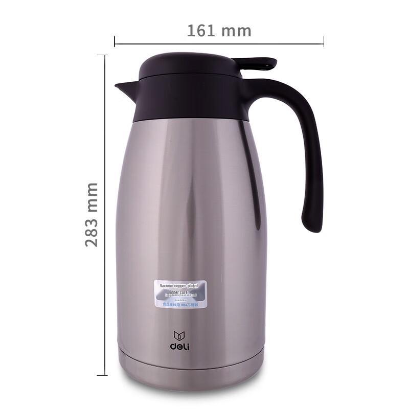 Deli 17755 2L Stainless Steel Insulated Flask