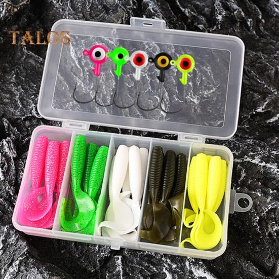 30/60 шт./набор 3,5/5/7 см приманка в виде червя с завитым хвостом и крючком, цветная мягкая искусственная приманка для ловли соленой пресноводной рыбы, окуня, змееголова, форели, рыболовные принадлежности