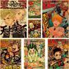 Vintage Anime Posters Attack On Titan/Demon Slayer/Jujutsu Kaisen Manga Aesthetic Poster Kraft Paper Home Decor Wall Stickers