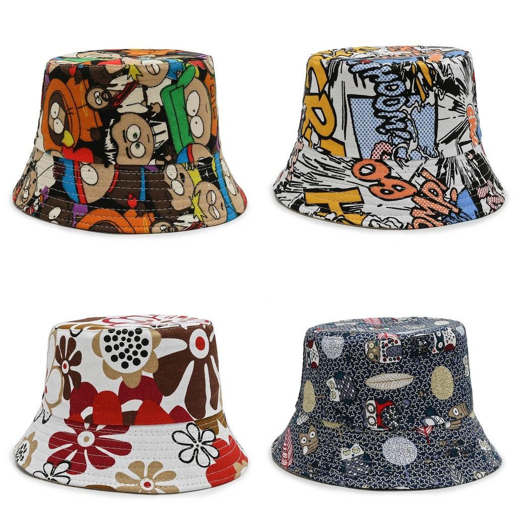 Fisherman Floral Printing Hat Outdoor Sun Protection Bucket Hat Fashion Gift